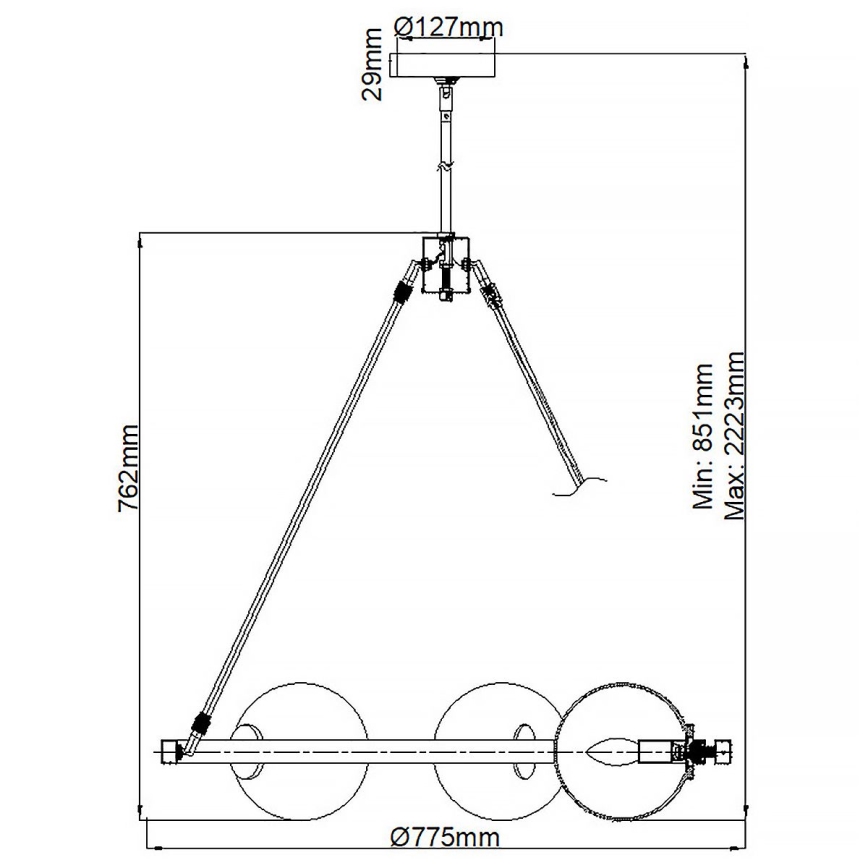Quintiesse - Lustra ar stieni HARPER 5xE14/60W/230V Ø 77,5 cm spīdīgs hroms/kūpināts stikls