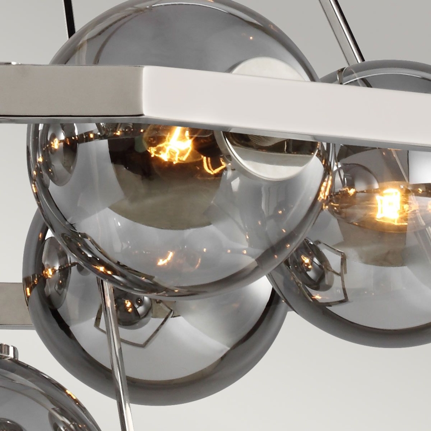 Quintiesse - Griestu lustra ar kātu HARPER 7xE14/60W/230V diametrs 81,3 cm spīdīgs hroms/dūmakains