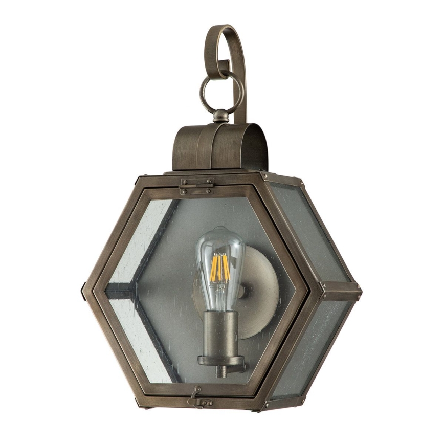 Quintiesse - Āra sienas gaismeklis HEATH M 1xE27/60W/230V IP44 bronzas krāsā