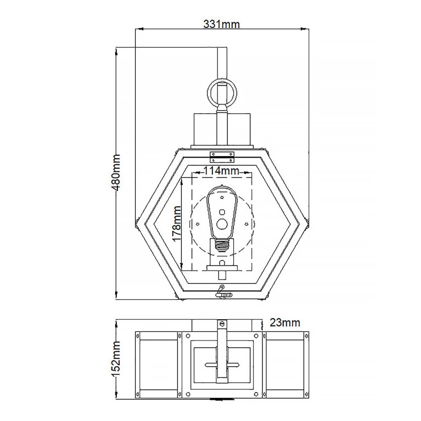 Quintiesse - Āra sienas gaismeklis HEATH M 1xE27/60W/230V IP44 bronzas krāsā
