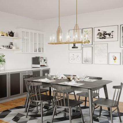 Quintiesse - Lustra ar stieni KIMROSE 10xE14/40W/230V zelta