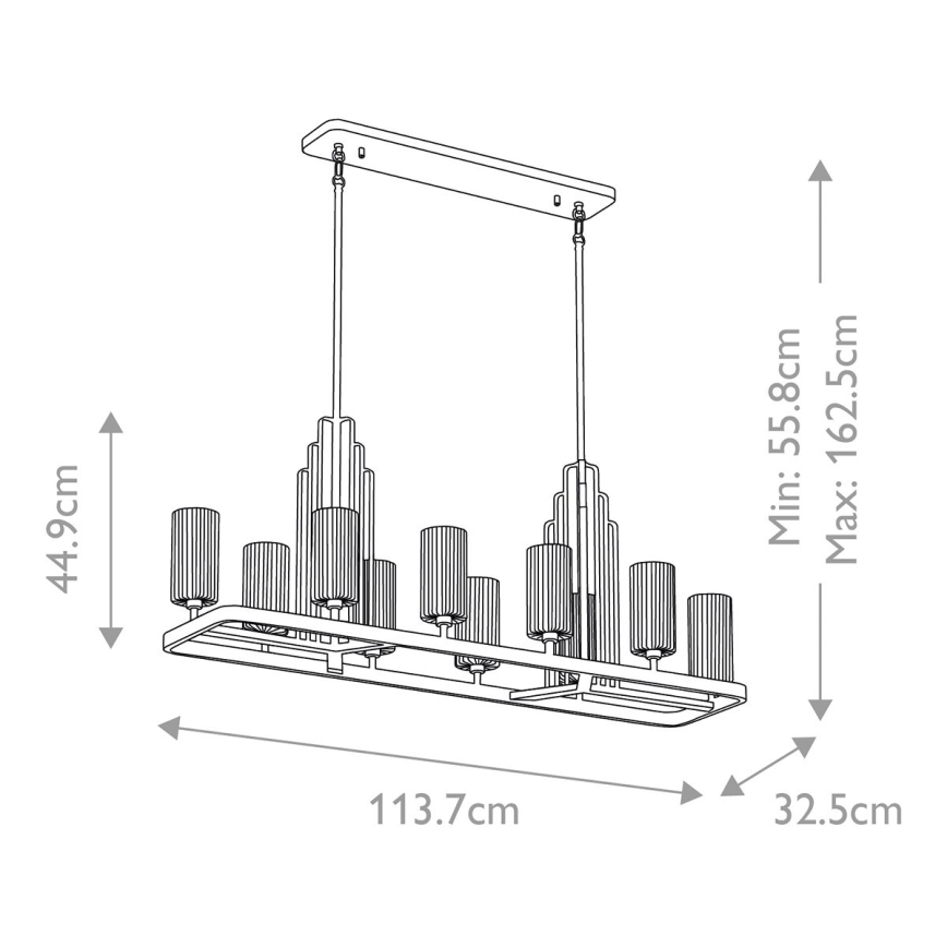 Quintiesse - griestu lustra ar stieni KIMROSE 10xE14/40W/230V spīdīgs hroms