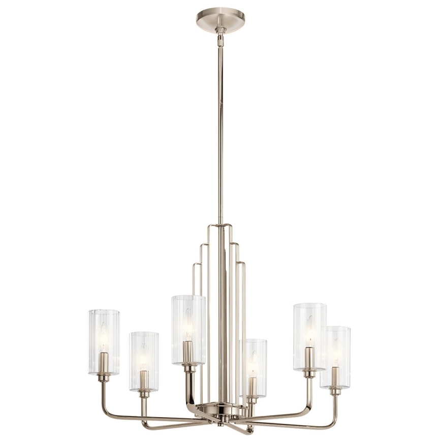 Quintiesse - Lustra uz stieņa KIMROSE 6xE14/40W/230V Ø 68,6 cm spīdīgs hroms
