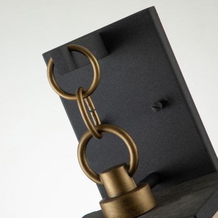 Quintiesse - Āra sienas lampa LAHDEN M 1xE27/60W/230V IP44 melna/zelta