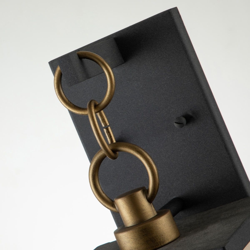 Quintiesse - Āra sienas lampa LAHDEN M 1xE27/60W/230V IP44 melna/zelta