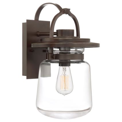 Quintiesse - Āra sienas lampa LASALLE M 1xE27/60W/230V IP44 bronzas krāsā