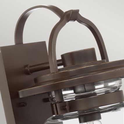 Quintiesse - Āra sienas lampa LASALLE M 1xE27/60W/230V IP44 bronzas krāsā