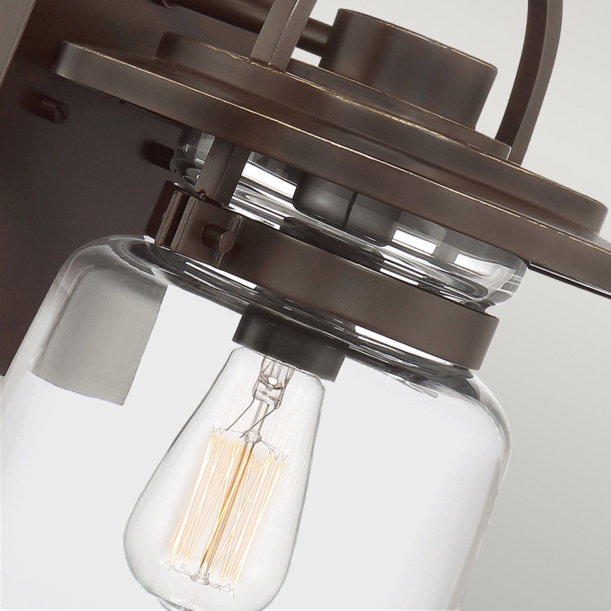 Quintiesse - Āra sienas lampa LASALLE M 1xE27/60W/230V IP44 bronzas krāsā
