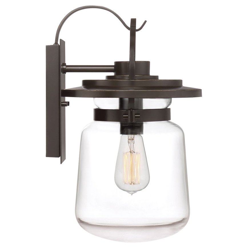Quintiesse - Āra sienas lampa LASALLE M 1xE27/60W/230V IP44 bronzas krāsā