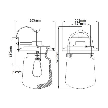 Quintiesse - Āra sienas lampa LASALLE M 1xE27/60W/230V IP44 bronzas krāsā