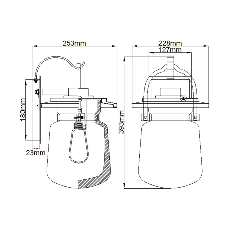Quintiesse - Āra sienas lampa LASALLE M 1xE27/60W/230V IP44 bronzas krāsā