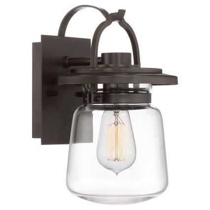 Quintiesse - Āra sienas lampa LASALLE S 1xE27/60W/230V IP44 bronzas krāsas