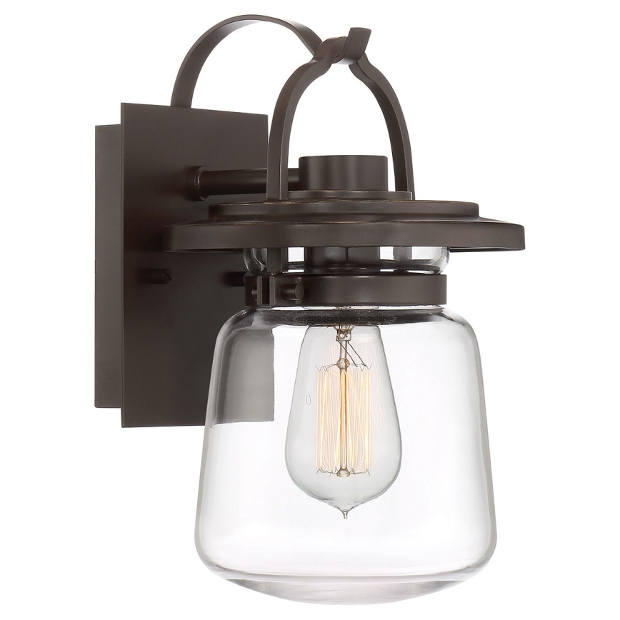 Quintiesse - Āra sienas lampa LASALLE S 1xE27/60W/230V IP44 bronzas krāsas