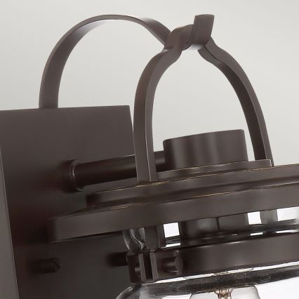 Quintiesse - Āra sienas lampa LASALLE S 1xE27/60W/230V IP44 bronzas krāsas