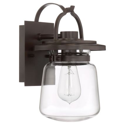 Quintiesse - Āra sienas lampa LASALLE S 1xE27/60W/230V IP44 bronzas krāsas