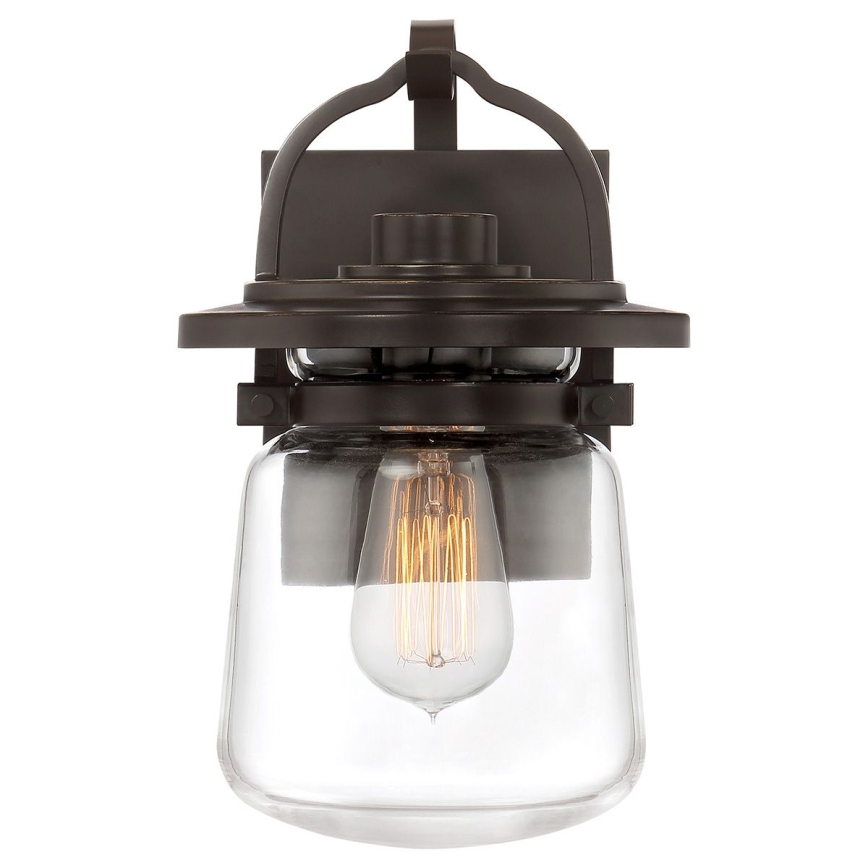 Quintiesse - Āra sienas lampa LASALLE S 1xE27/60W/230V IP44 bronzas krāsas