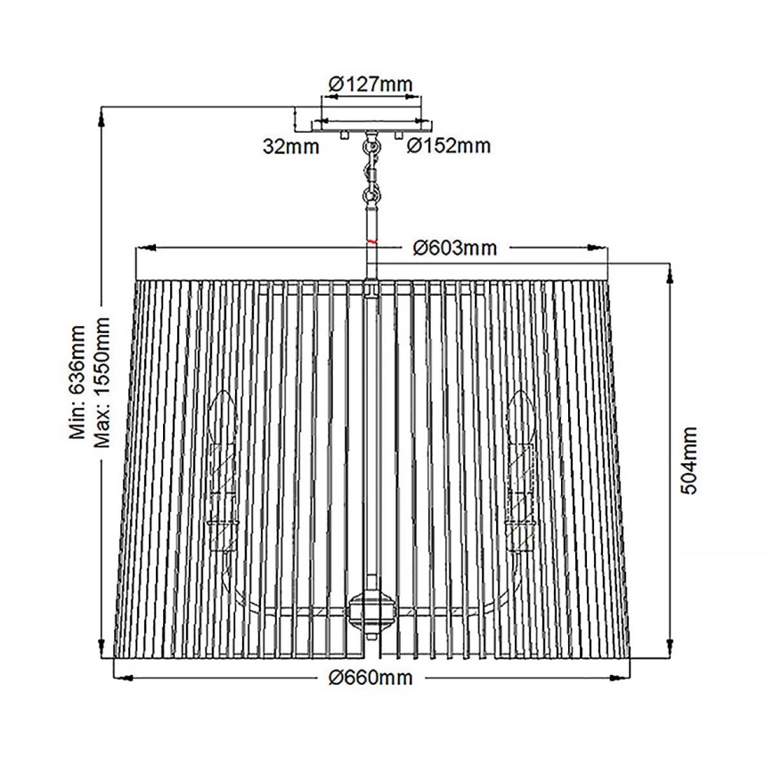 Quintiesse - Lustra uz stieņa LINARA 6xE14/60W/230V Ø 66 cm melna/zelta