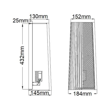 Quintiesse - sienas gaismeklis LINARA 1xE27/60W/230V melns/zelts