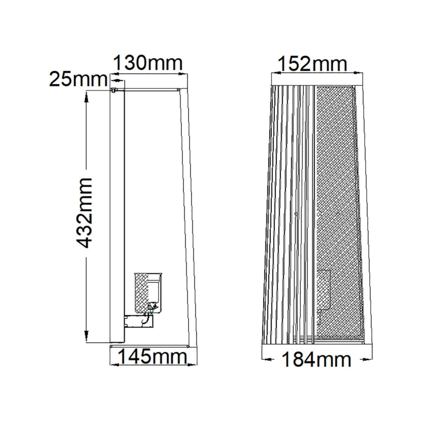 Quintiesse - sienas gaismeklis LINARA 1xE27/60W/230V melns/zelts