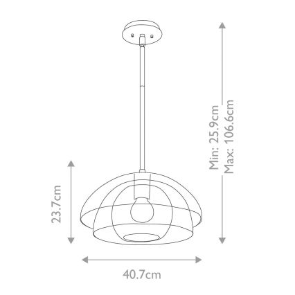 Quintiesse - piekaramais lustrs uz stieņa LOTUS 1xE27/60W/230V Ø 40,7 cm zelta krāsā