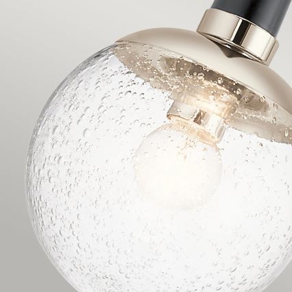 Quintiesse - Lustra ar stieni MARILYN 1xE27/60W/230V Ø 19,5 cm spīdīgs hroms/melns