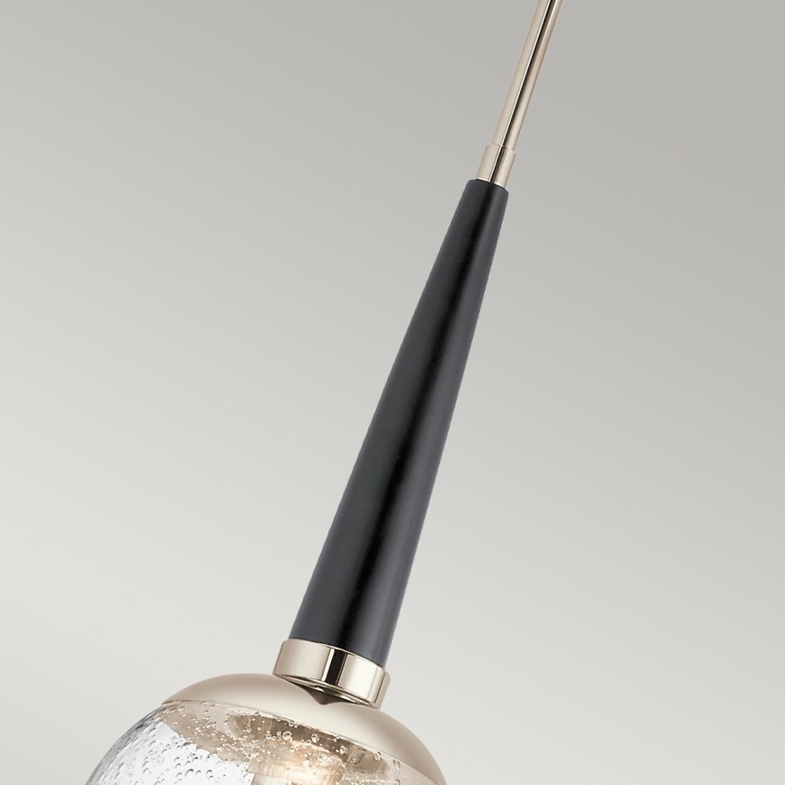 Quintiesse - Lustra ar stieni MARILYN 1xE27/60W/230V Ø 19,5 cm spīdīgs hroms/melns