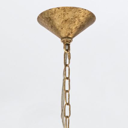 Quintiesse - Piekaramā lustra ar ķēdi MERIDIAN 9xE14/40W/230V Ø 57,2 cm zelta krāsā