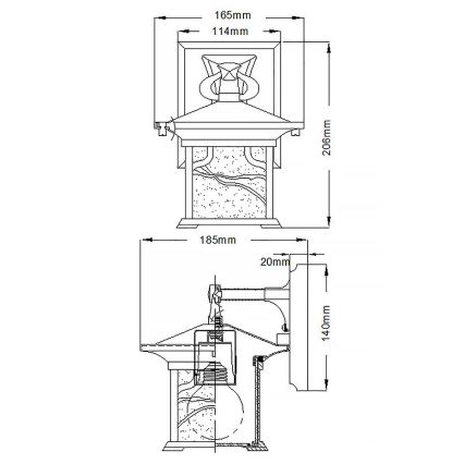 Quintiesse - Āra sienas lampa MORRIS S 1xE27/60W/230V IP44 bronzas