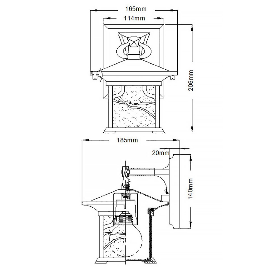Quintiesse - Āra sienas lampa MORRIS S 1xE27/60W/230V IP44 bronzas