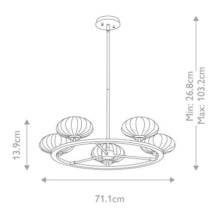 Quintiesse - LED vannas istabas lustra uz stieņa PIM 5xG9/3W/230V Ø 71,1 cm IP44 zelta