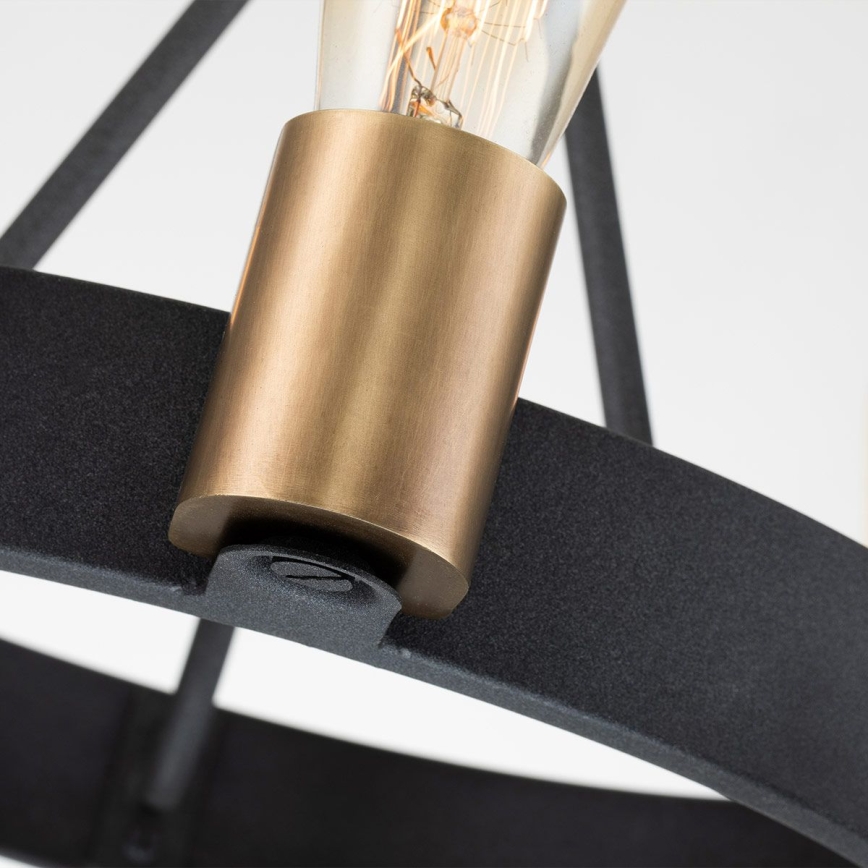 Quintiesse - Griestu lustrs uz stieņa SILAS 3xE27/60W/230V Ø 42,2 cm melns/zelts