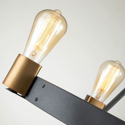 Quintiesse - Lustra uz stieņa SILAS 4xE27/60W/230V diam. 54,9 cm melna/zelta