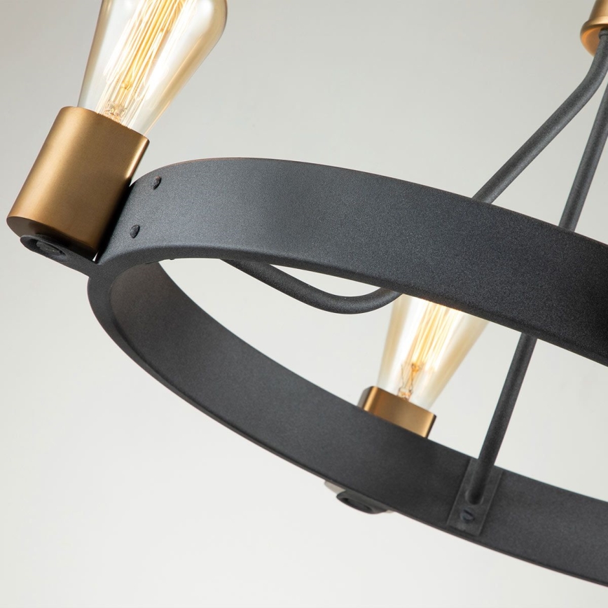 Quintiesse - Lustra uz stieņa SILAS 4xE27/60W/230V diam. 54,9 cm melna/zelta