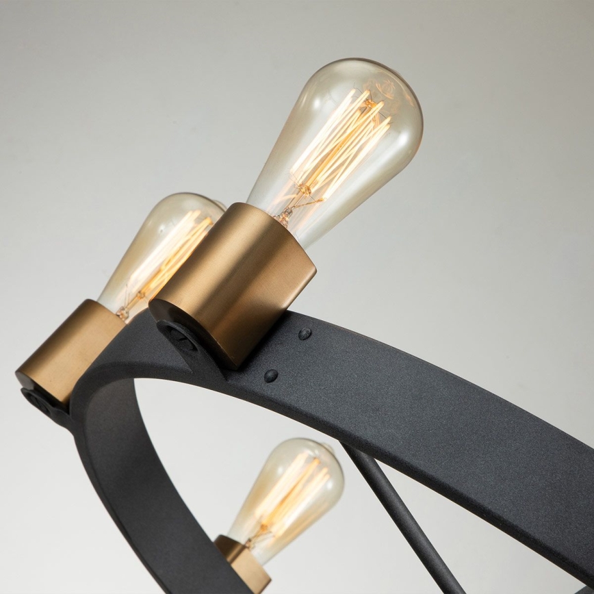 Quintiesse - Lustra uz kāta SILAS 8xE27/60W/230V Ø 82,9 cm melna/zelta