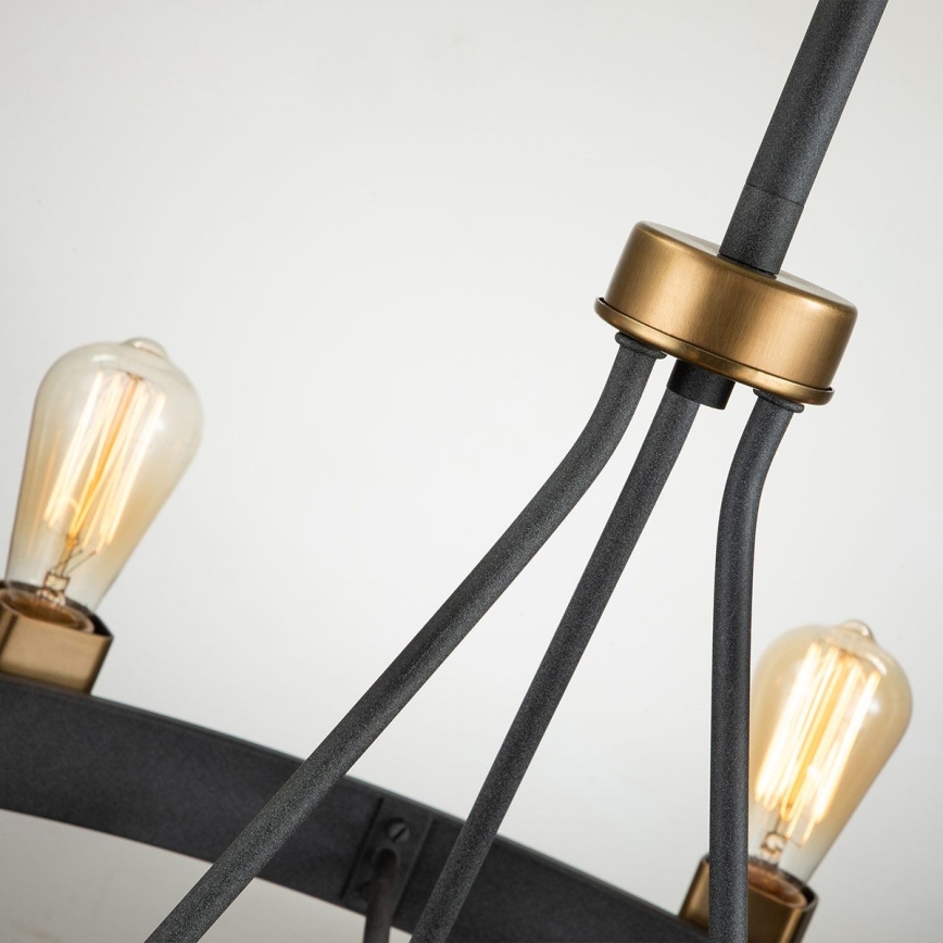 Quintiesse - Lustra uz kāta SILAS 8xE27/60W/230V Ø 82,9 cm melna/zelta