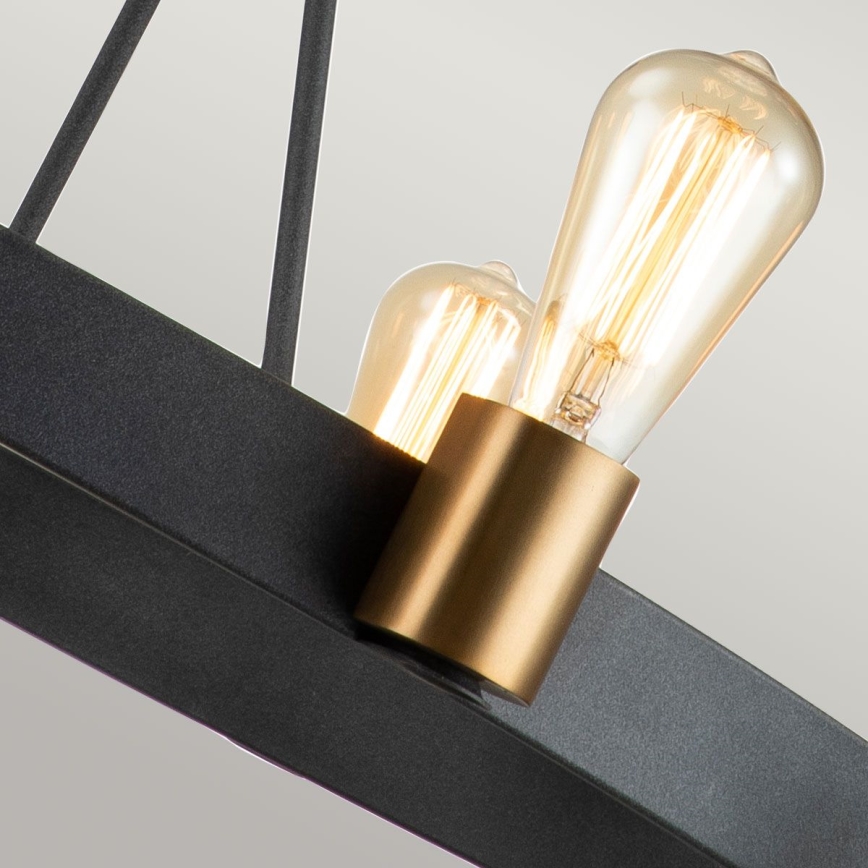 Quintiesse - Lustra uz kāta SILAS 8xE27/60W/230V Ø 82,9 cm melna/zelta