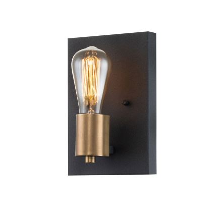 Quintiesse - Sienas gaismeklis SILAS 1xE27/60W/230V melns/zelts