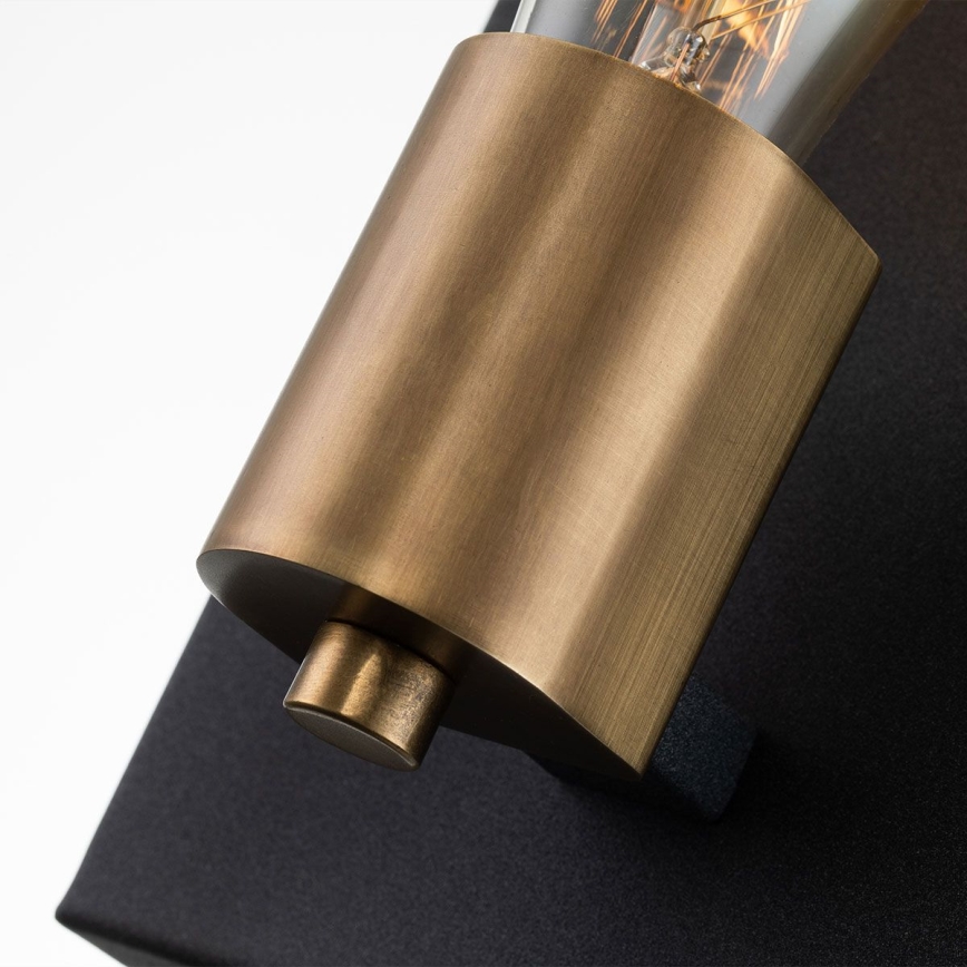 Quintiesse - Sienas gaismeklis SILAS 1xE27/60W/230V melns/zelts