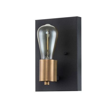 Quintiesse - Sienas gaismeklis SILAS 1xE27/60W/230V melns/zelts