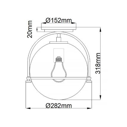 Quintiesse - Griestu lampa SOMERSET 1xE27/60W/230V Ø 28,2 cm matēts hroms