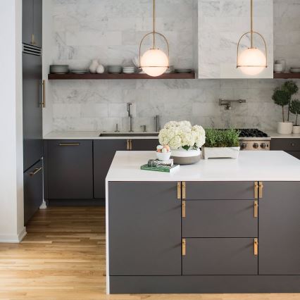 Quintiesse - Griestu lustra uz stieņa SOMERSET 1xE27/60W/230V Ø 28,9 cm bronzas krāsā