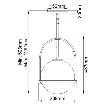 Quintiesse - Griestu lustra uz stieņa SOMERSET 1xE27/60W/230V Ø 28,9 cm bronzas krāsā