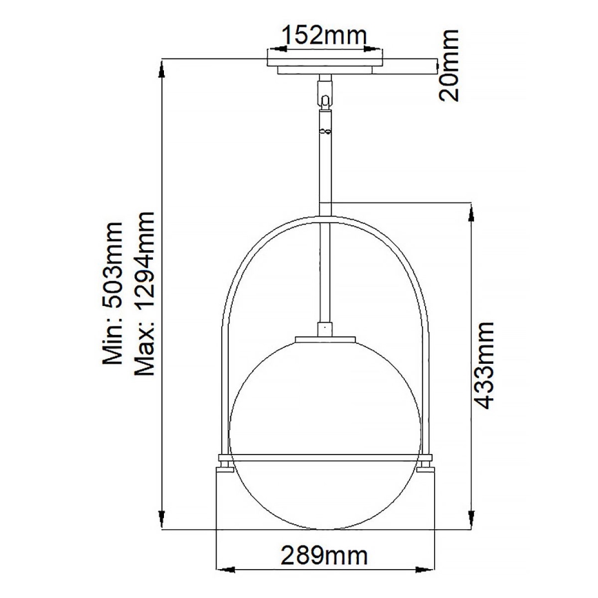 Quintiesse - Griestu lustra uz stieņa SOMERSET 1xE27/60W/230V Ø 28,9 cm bronzas krāsā
