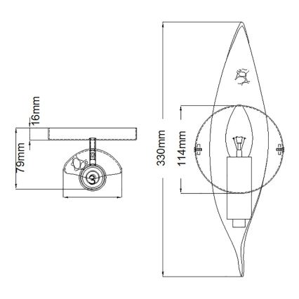 Quintiesse - Sienas gaismeklis WILLOW 1xE14/40W/230V zelta/melna