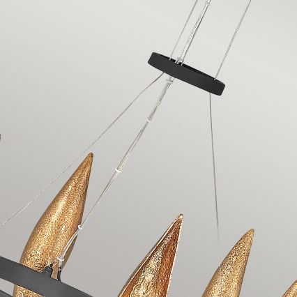 Quintiesse - Lustra uz troses WILLOW 6xE14/40W/230V Ø 61 cm zelta/melna