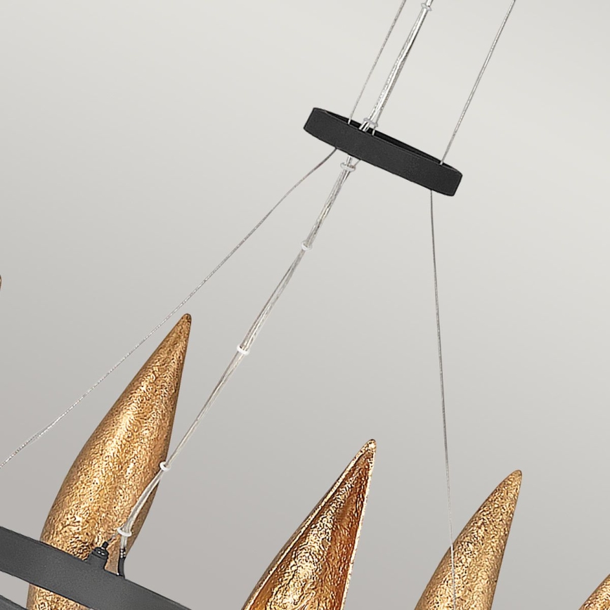 Quintiesse - Lustra uz troses WILLOW 6xE14/40W/230V Ø 61 cm zelta/melna