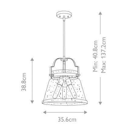 Quintiesse - Lustra uz stieņa WIMBERLEY 3xE27/60W/230V Ø 35,6 cm, zelta krāsas