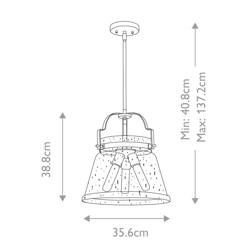Quintiesse - Lustra uz stieņa WIMBERLEY 3xE27/60W/230V Ø 35,6 cm, zelta krāsas