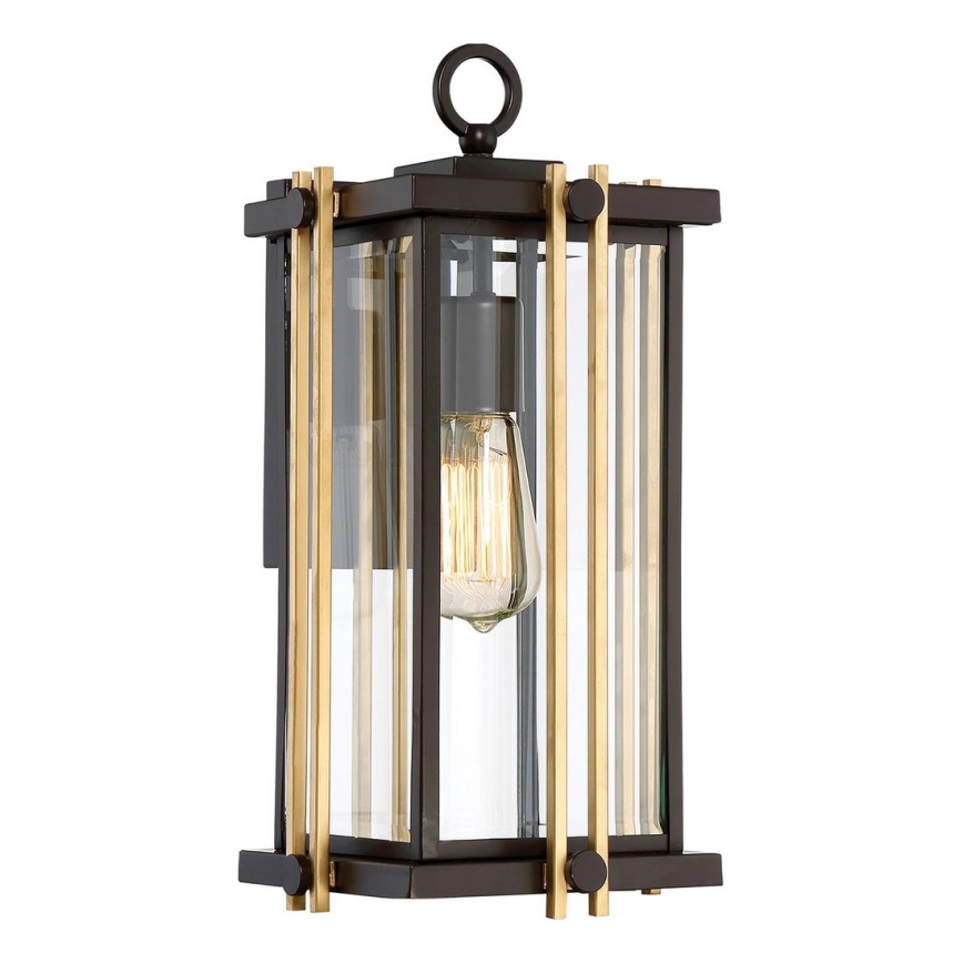 Quoizel - Āra sienas lampa GOLDENROD 1xE27/100W/230V IP44 melna/zelta