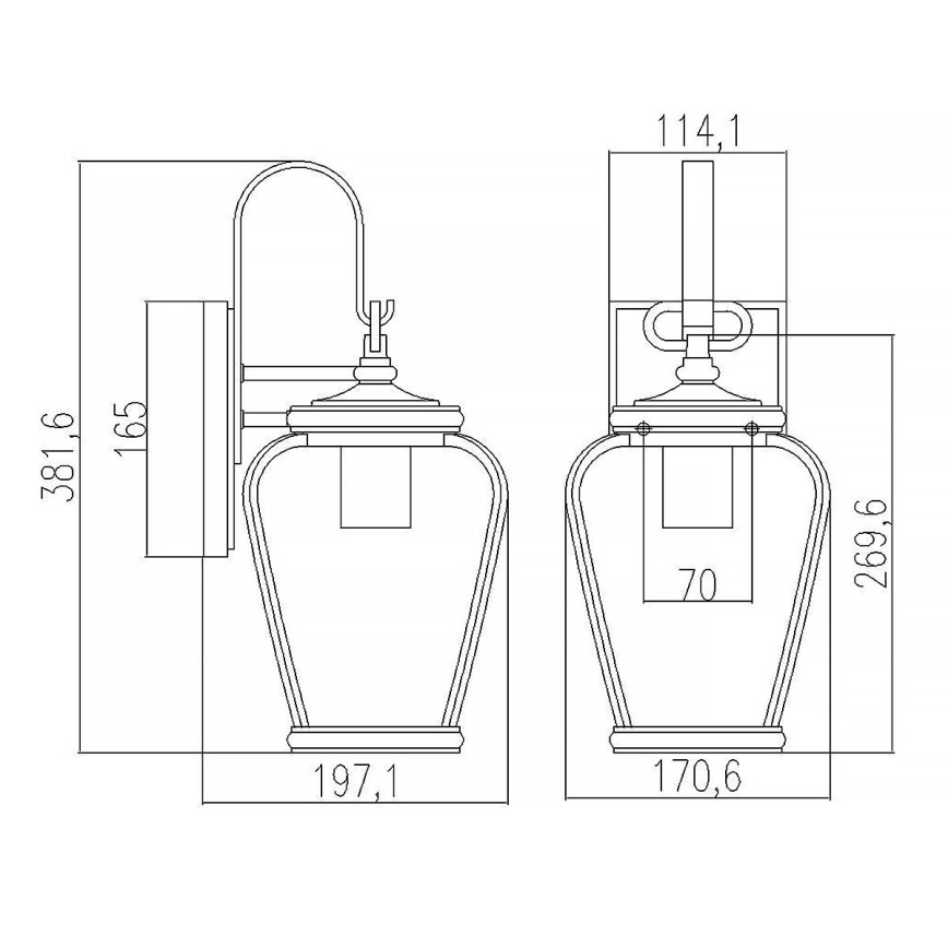 Quoizel - Āra sienas lampa PROVINCE 1xE27/60W/230V IP44